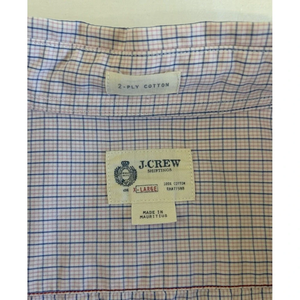 Vintage‎ J. Crew Button Down Shirt XL Purple white stripe Tailored Long Sleeve